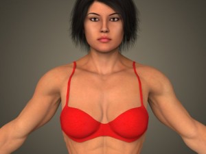 realistic bodybuilder woman 3D Models