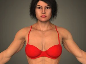 Realistische bodybuildervrouw 3D Model