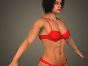 Realistic bodybuilder woman Modèle 3D