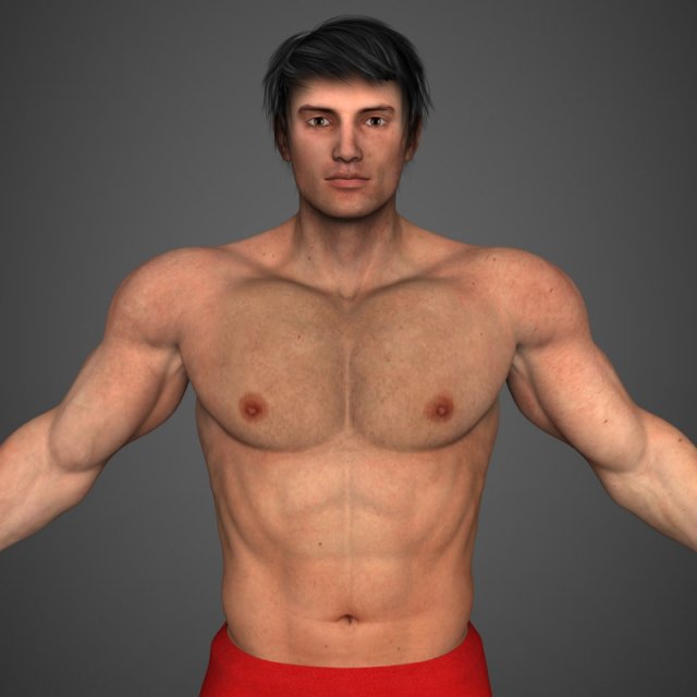 Realistic bodybuilder man 3D मॉडल .c4d .max .obj .3ds .fbx .stl .blend