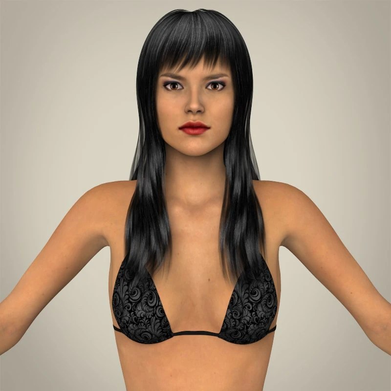Realistic youngy female 3D Model .c4d .max .obj .3ds .fbx .stl .blend 