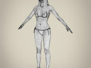 Realistic youngy female 3D Model