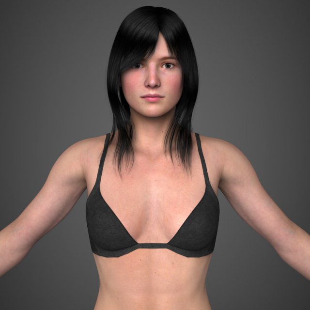 Realistic young pretty girl 3D मॉडल .c4d .max .obj .3ds .fbx .stl .blend 
