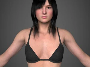 Menina bonita jovem realista Modelo 3D