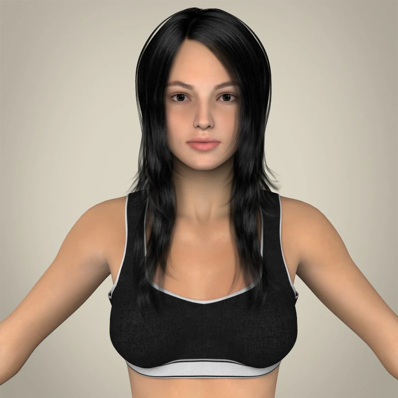 Realistic young teen girl 3D Model .c4d .max .obj .3ds .fbx .stl .blend 