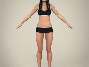 Realistic young teen girl 3D Model