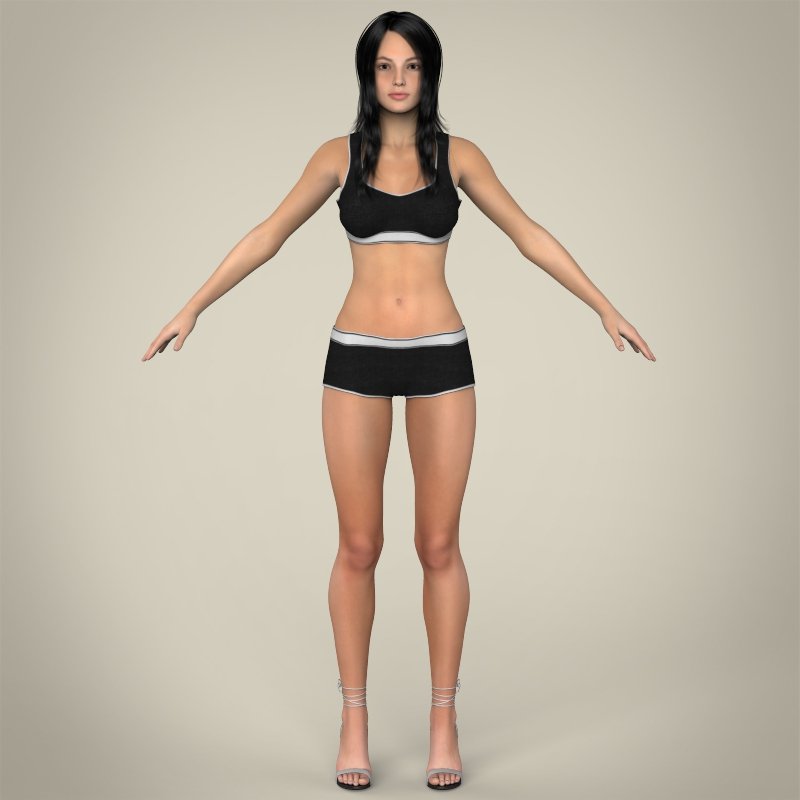 realistic young teen girl 3D Model in Woman 3DExport