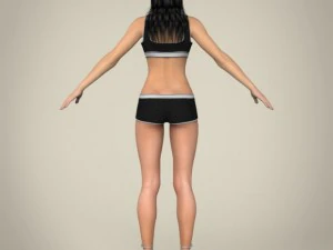 Realistic young teen girl 3D Model