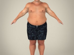 realistic fat man Modello 3D