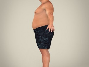 realistic fat man Modello 3D