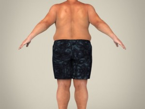 realistic fat man Modello 3D