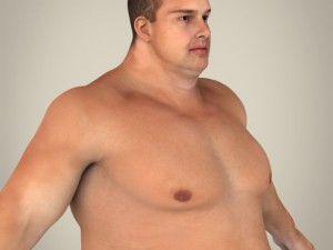 realistic fat man Modello 3D