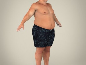 realistic fat man Modello 3D