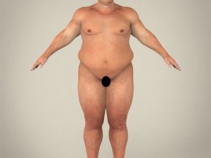 realistic fat man Modello 3D