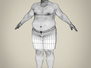 realistic fat man Modello 3D