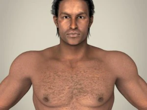 realistischer afrikanischer muskul&ouml;ser Mann 3D Modell