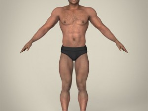 realistic african muscular male Modelo 3D