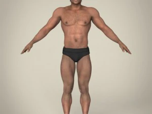 realistic african muscular male 3D Model