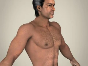 realistic african muscular male 3D Model