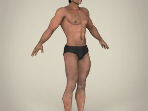 realistic african muscular male 3D Model