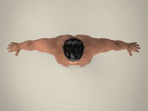 realistic african muscular male 3D Model