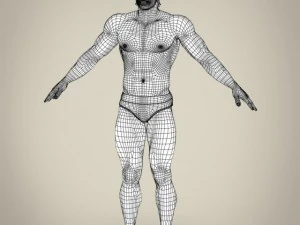 realistic african muscular male 3D Model
