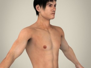Realistic young asian man 3D Model