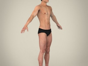 Realistic young asian man 3D Model