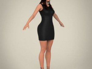 realistic young pretty lady 3Dモデル