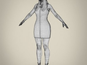 realistic young pretty lady 3Dモデル