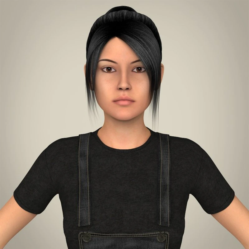realistic beautiful teen girl 3D Model .c4d .max .obj .3ds .fbx .stl .blend 