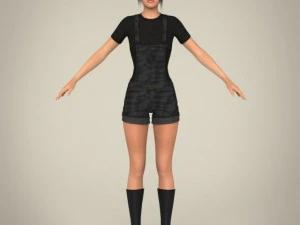 realistic beautiful teen girl 3D Model