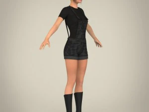 realistic beautiful teen girl 3D Model