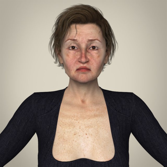 realistic old age woman 3D Модель .c4d .max .obj .3ds .fbx .stl .blend 