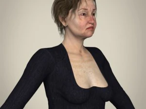 realistic old age woman 3D Model