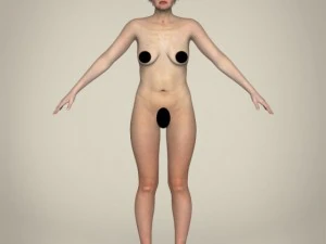 realistic old age woman 3D Model