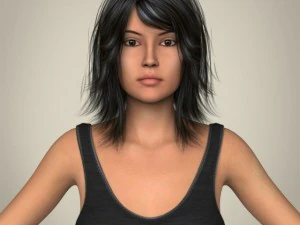 Realistic beautiful young teen female 3D Model