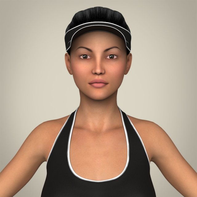 realistic young beach sports girl 3D 模型 .c4d .max .obj .3ds .fbx .stl .blend 