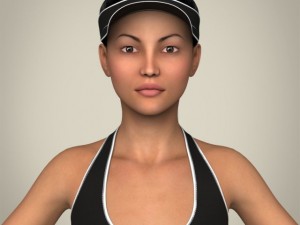 realistic young beach sports girl Modello 3D