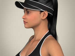 realistic young beach sports girl 3D 模型