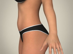 realistic young beach sports girl 3D 模型