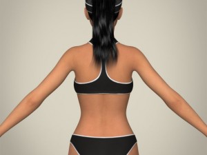 realistic young beach sports girl 3D 模型