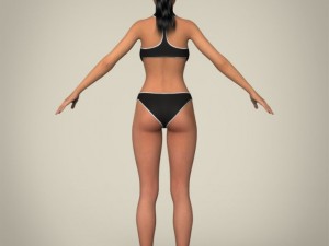 realistic young beach sports girl 3D 模型