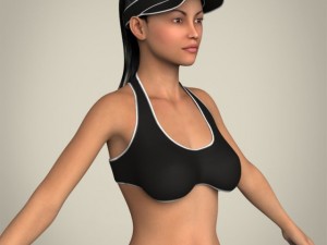 realistic young beach sports girl 3D 模型