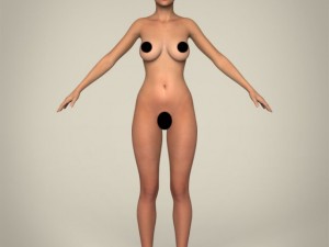 realistic young beach sports girl 3D 模型