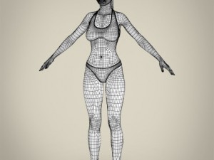 realistic young beach sports girl 3D 模型