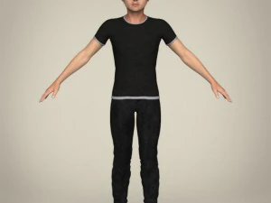 realistic young teen boy 3D Model