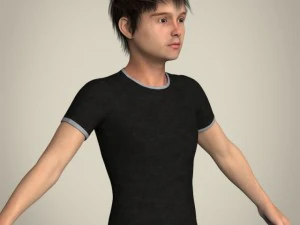 realistic young teen boy 3D Model