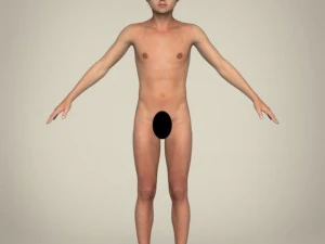 realistic young teen boy 3D Model