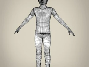 realistic young teen boy 3D Model